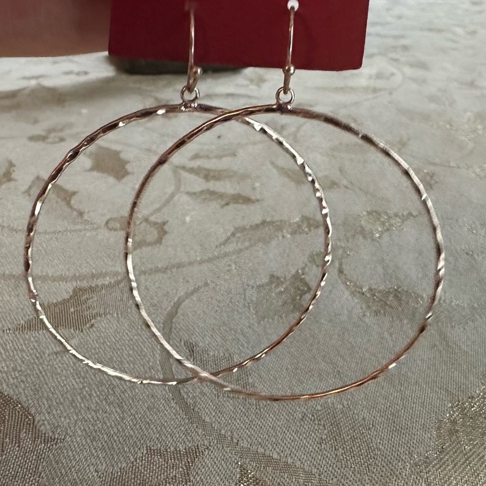 Metallic Earrings - Hook closure Hoops - Metal tones - Rose gold? Silver? Gold? - Picture 5 of 5